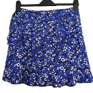 ZARA Floral Print Wrap Skirt with Hem Ruffle Size Large NWT